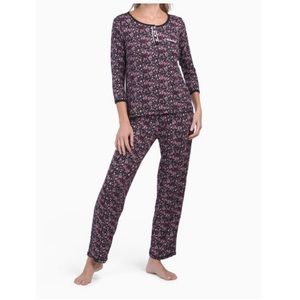 Women’s Floral 3/4 Sleeve Pajama Set (S, M, L, 1X) - Rene Rofe